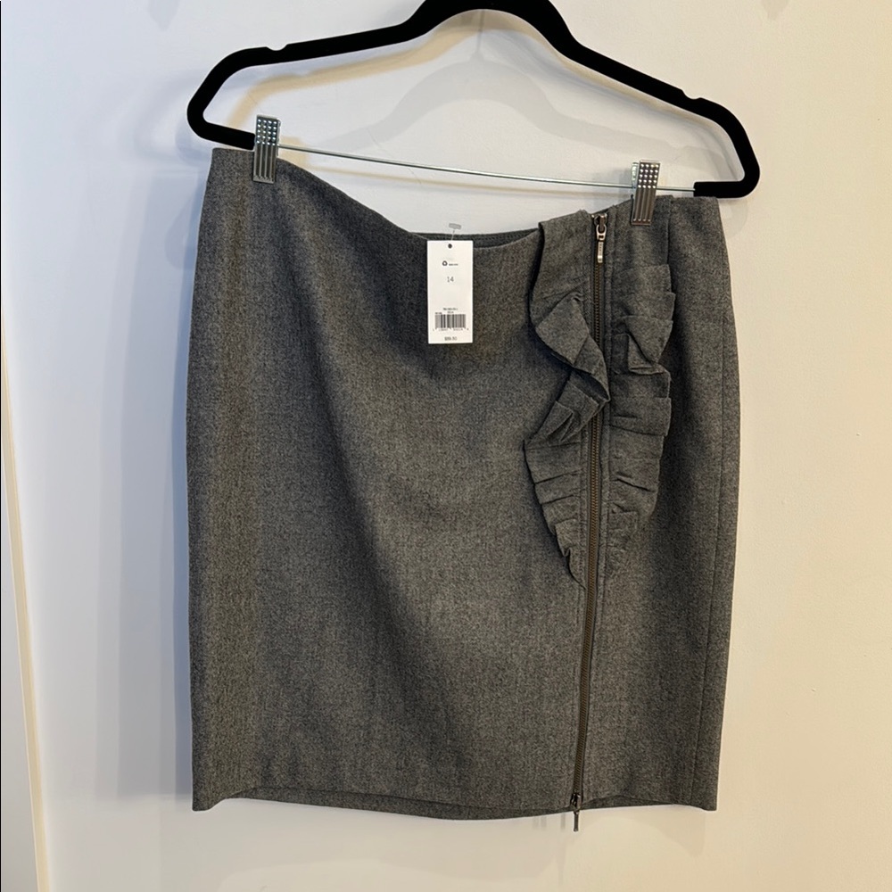 Gray Skirt with Ruffle Detail